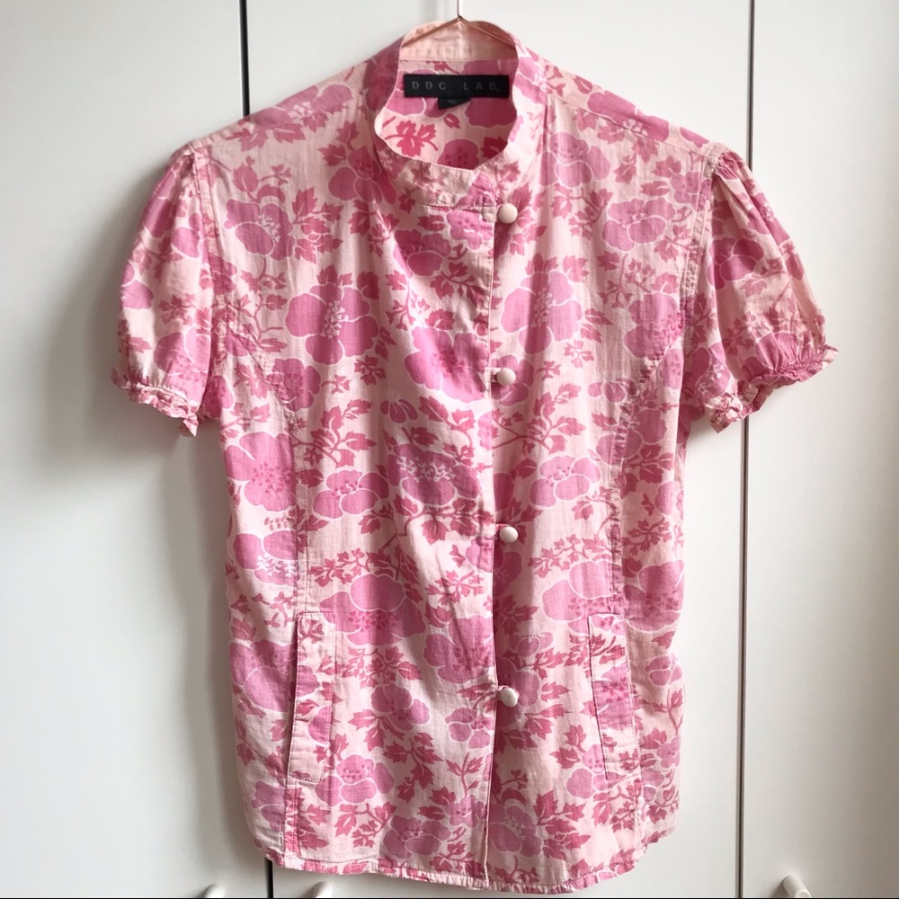 DDC Lab Pink Cherry Blossom Blouse Size S